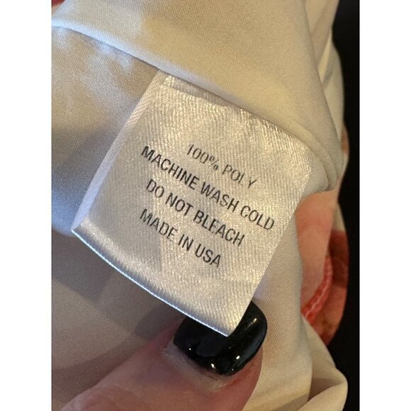 Samantha Sipos Ivory And Red Strawberry Floral Print Ruffle Midi Dress Size M - Picture 11 of 12